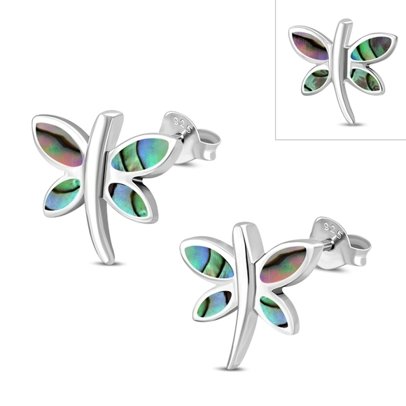 Jewelry - 𝅺BUTTERFLY Stud Abalone Shell Sterling Silver Earrings